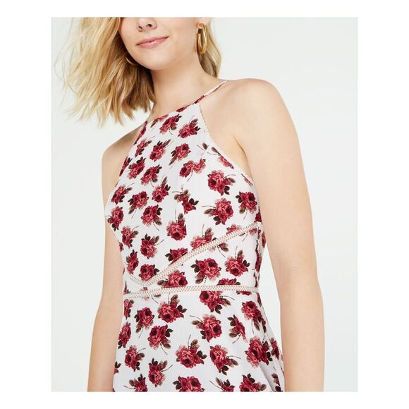 B DARLIN Womens Sleeveless Halter Mini Sheath Dress - Picture 3 of 4